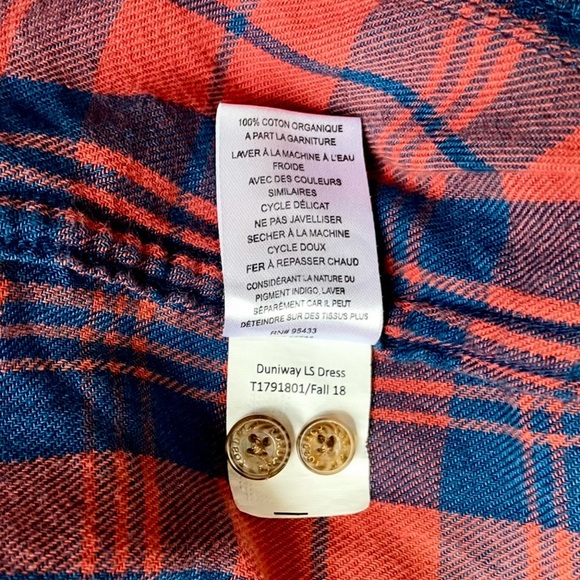 Toad & Co Plaid Button-Front Shirt Dress - Picture 4 of 6